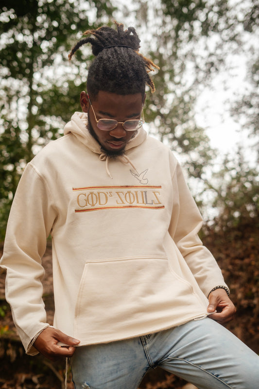 GOD'S SOULS Distress Logo Hooded Sweatshirt